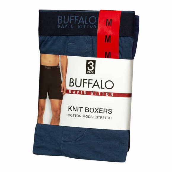 New! Buffalo David Bitton Men's boys Knit Boxer 3-Pack Blue Size XL X-LARGE! Nwt - Picture 1 of 7